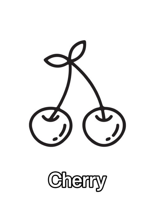 Cherry Coloring Page For Kids - Free Activity PDF Download