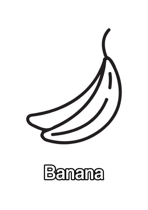 Banana Coloring Page For Kids - Free Activity PDF Download