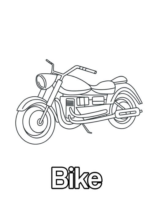 Bike Coloring Page For Kids – Free Activity PDF Download