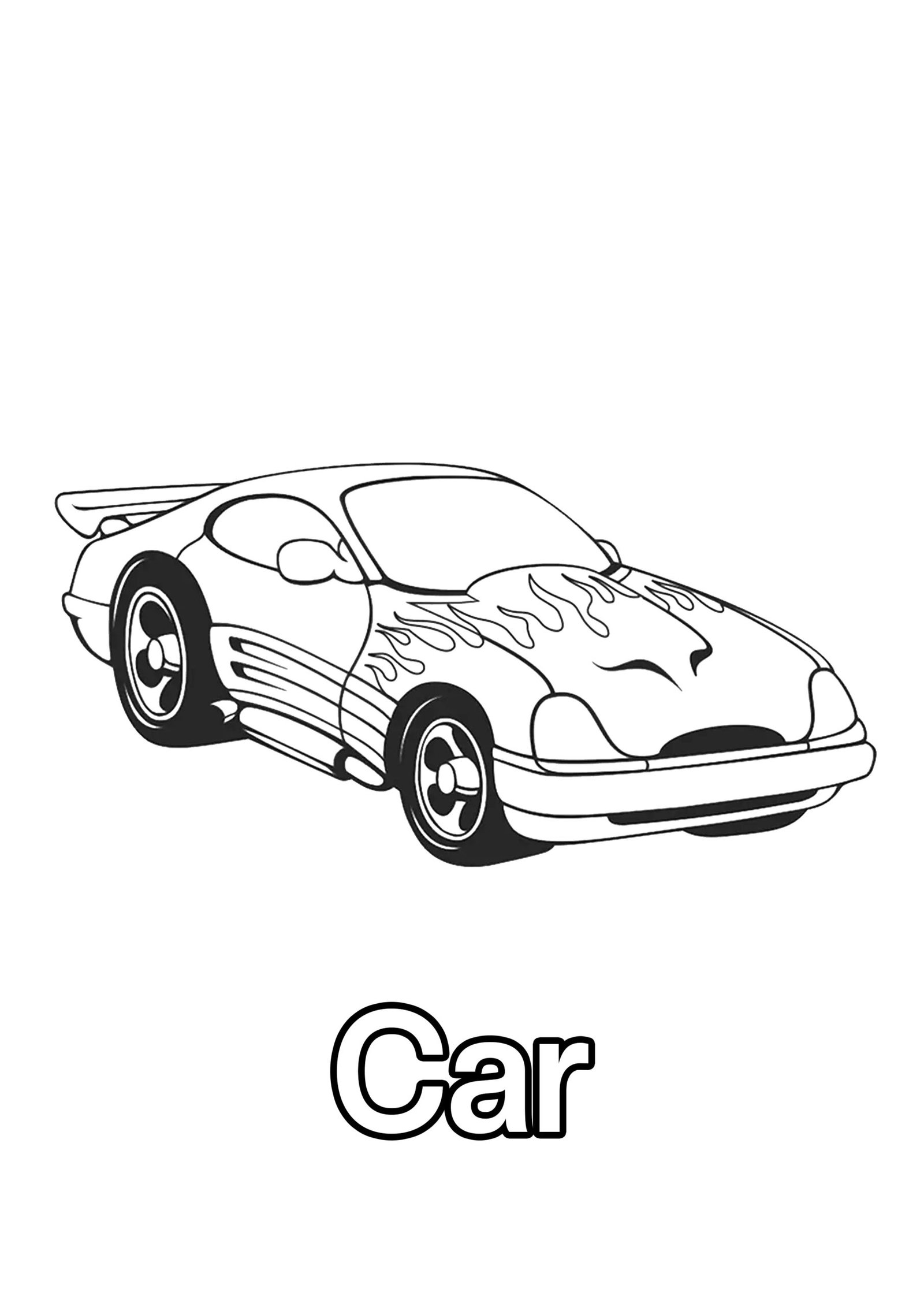 Car Coloring Page For Kids – Free Activity PDF Download