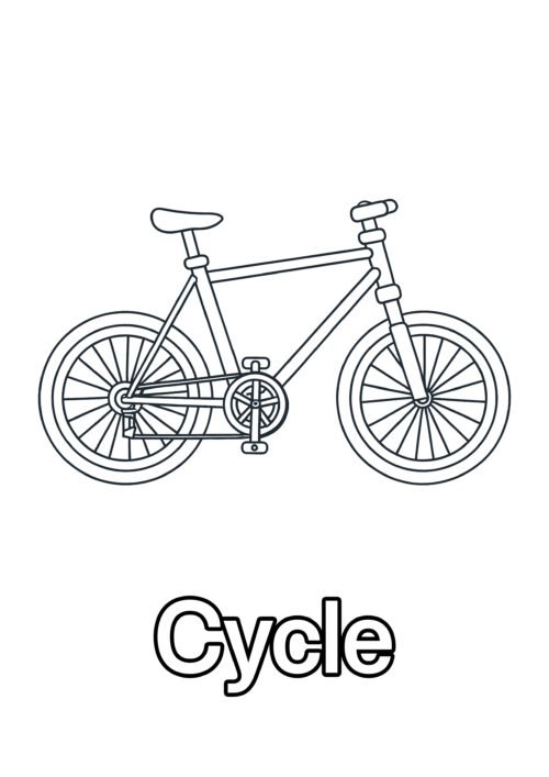 Cycle Coloring Page For Kids – Free Activity PDF Download