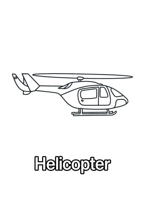 Helicopter Coloring Page For Kids – Free Activity PDF Download