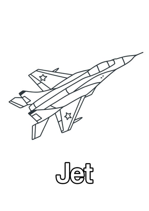 Jet Coloring Page For Kids – Free Activity PDF Download
