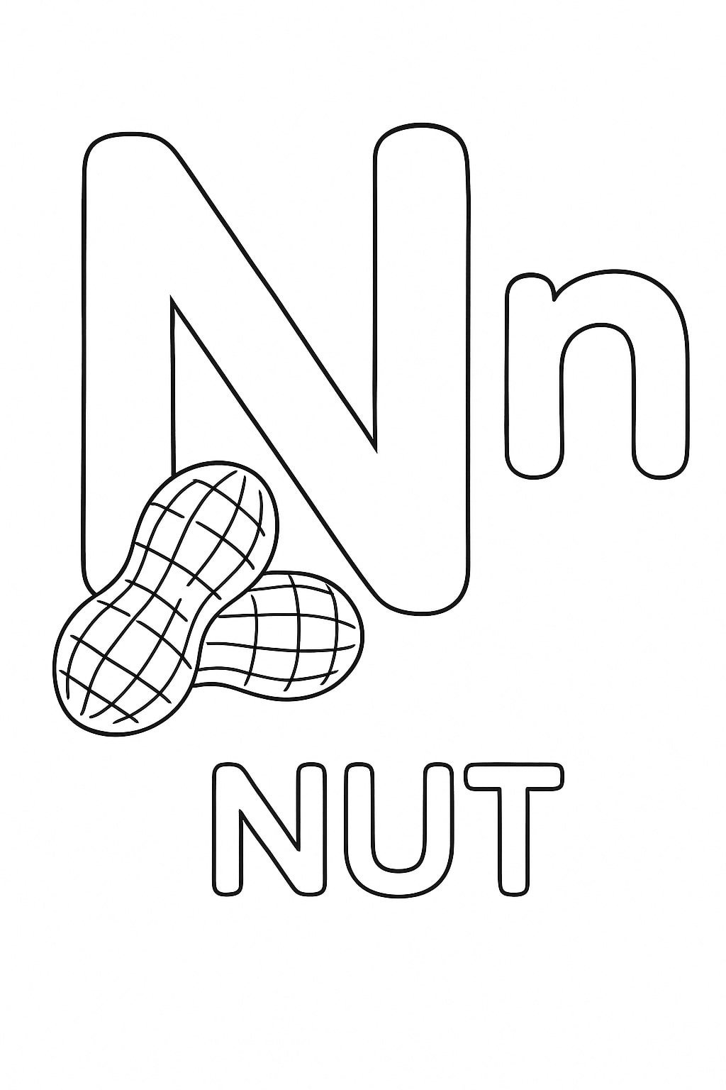 N Alphabet Coloring Pages - Free Activity PDF Download