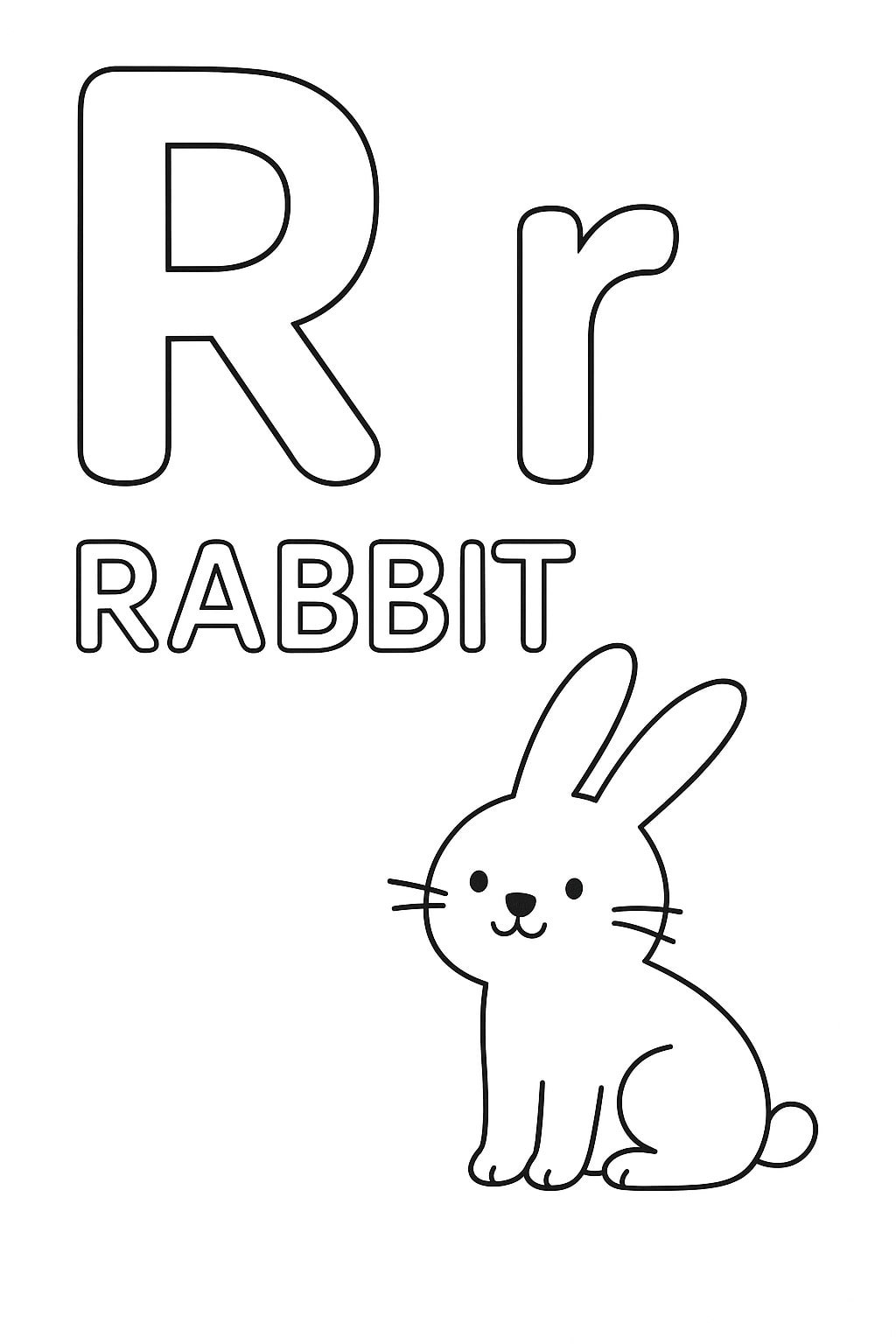 R Alphabet Coloring Pages - Free Activity PDF Download
