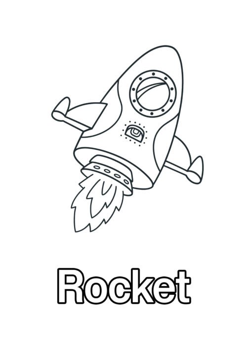 Rocket Coloring Page For Kids – Free Activity PDF Download