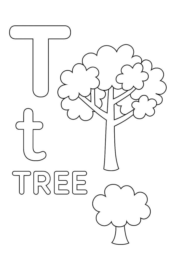 T Alphabet Coloring Pages – Free Activity PDF Download - The ...