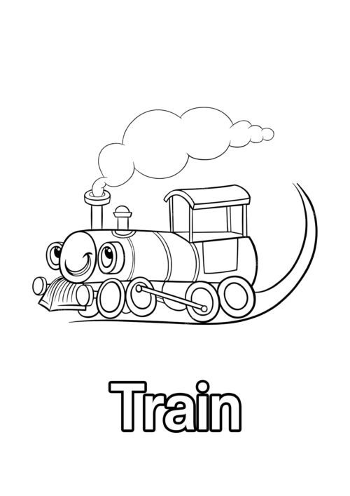 Train Coloring Page For Kids – Free Activity PDF Download