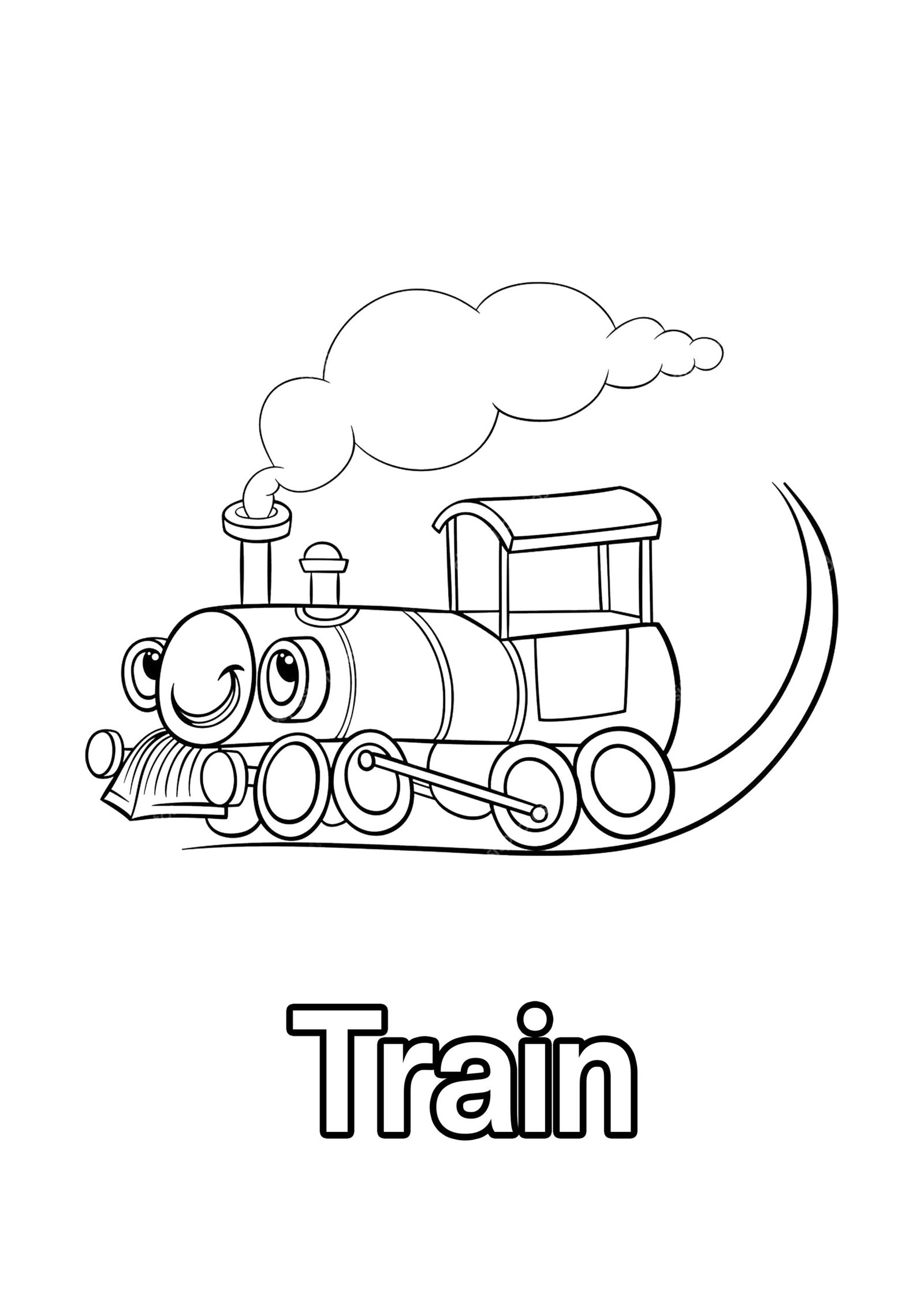 Train Coloring Page For Kids – Free Activity PDF Download
