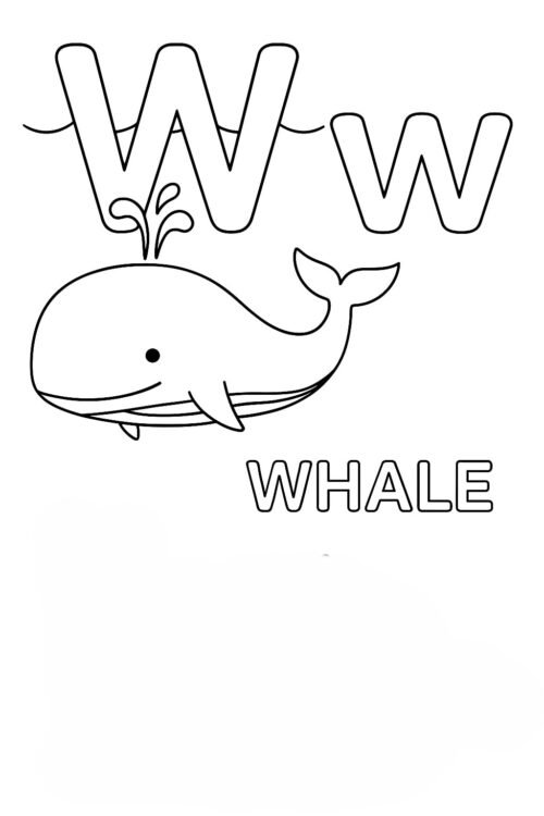 W Alphabet Coloring Pages - Free Activity PDF Download