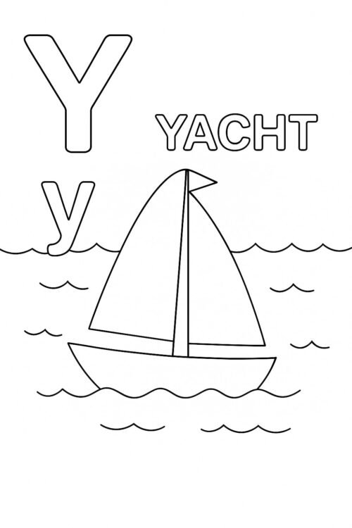 Y Alphabet Coloring Pages - Free Activity PDF Download