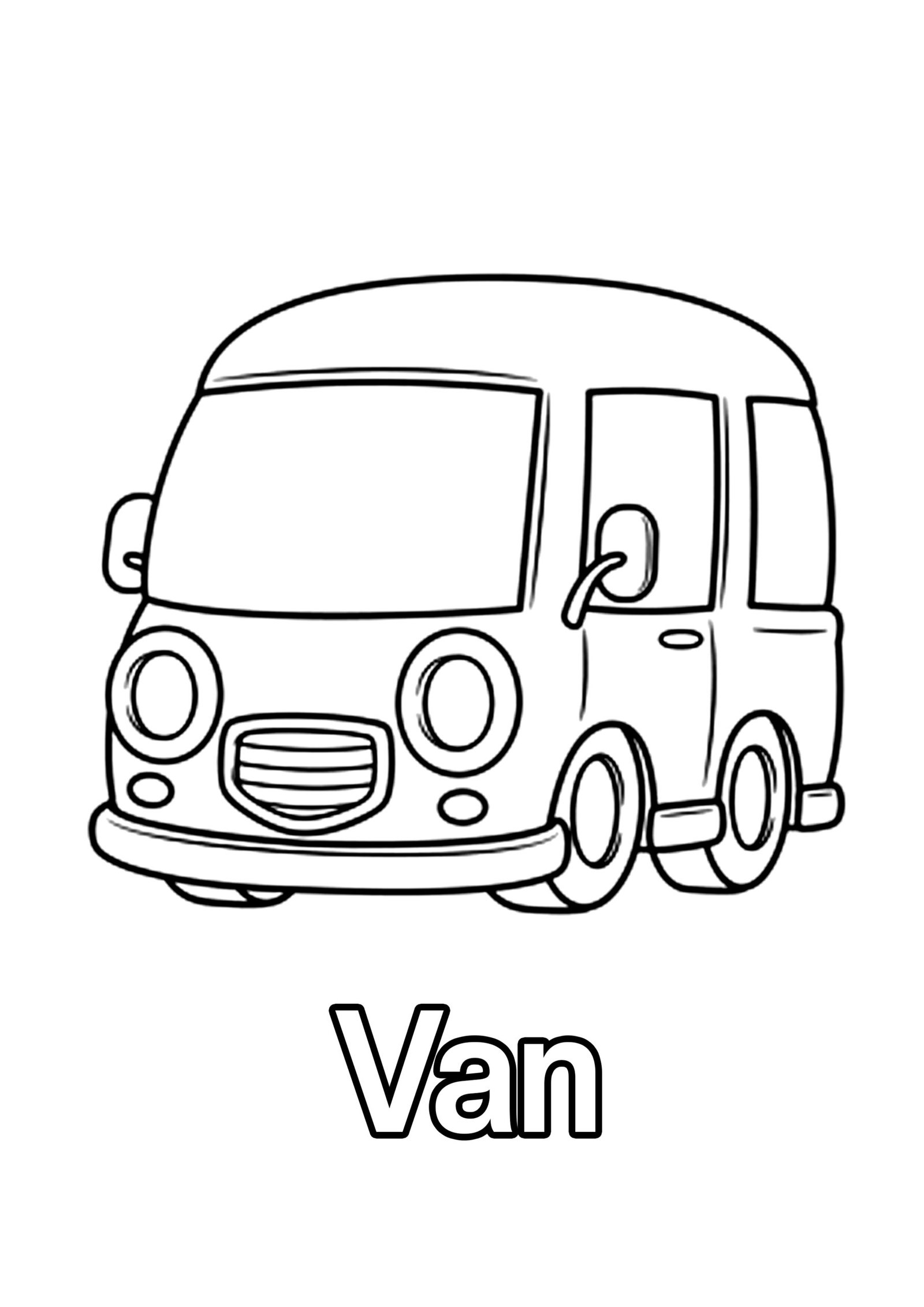 Van Coloring Page For Kids – Free Activity PDF Download