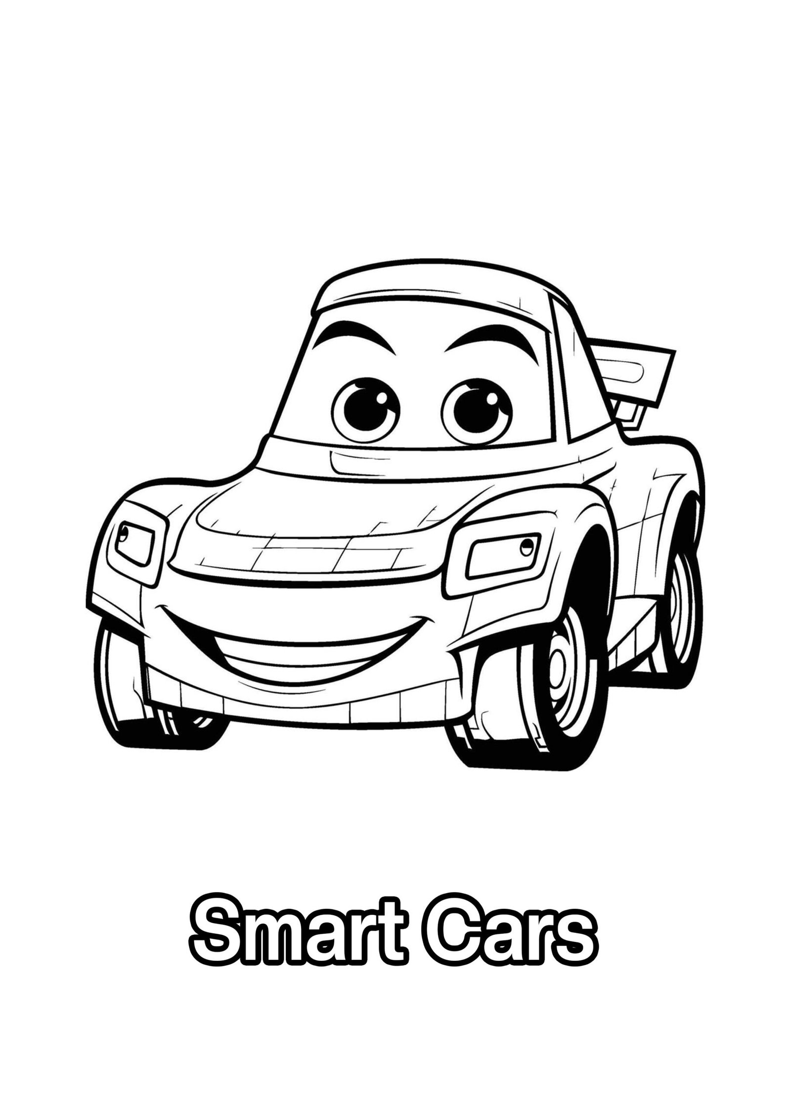 Smiling Car Coloring Page For Kids – Free Activity PDF Download