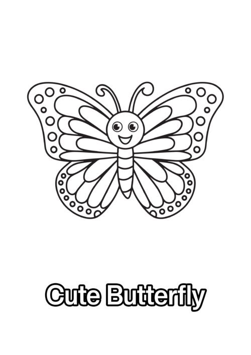 Cute Butterfly Coloring Page For Kids – Free Activity PDF Download