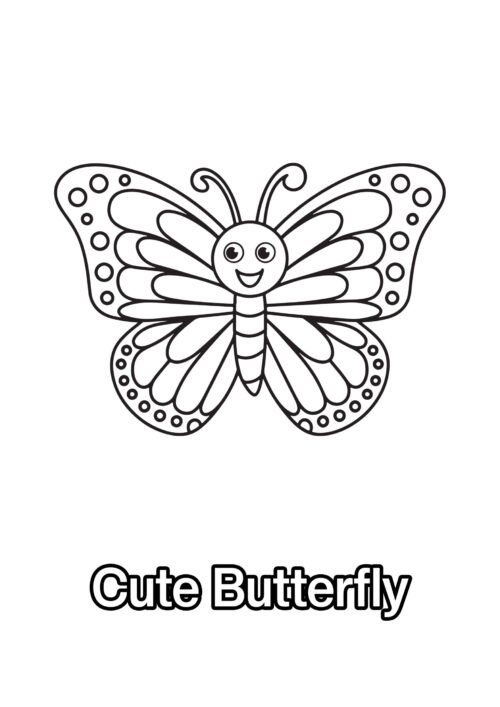 Cute Butterfly Coloring Page For Kids – Free Activity PDF Download