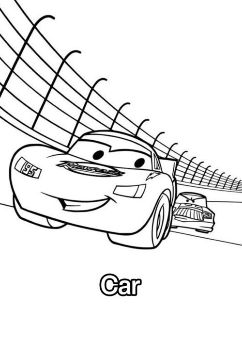 Racing Car Coloring Page For Kids – Free Activity PDF Download