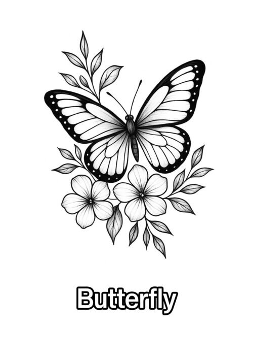 Lovable Butterfly Coloring Page For Kids – Free Activity PDF Download