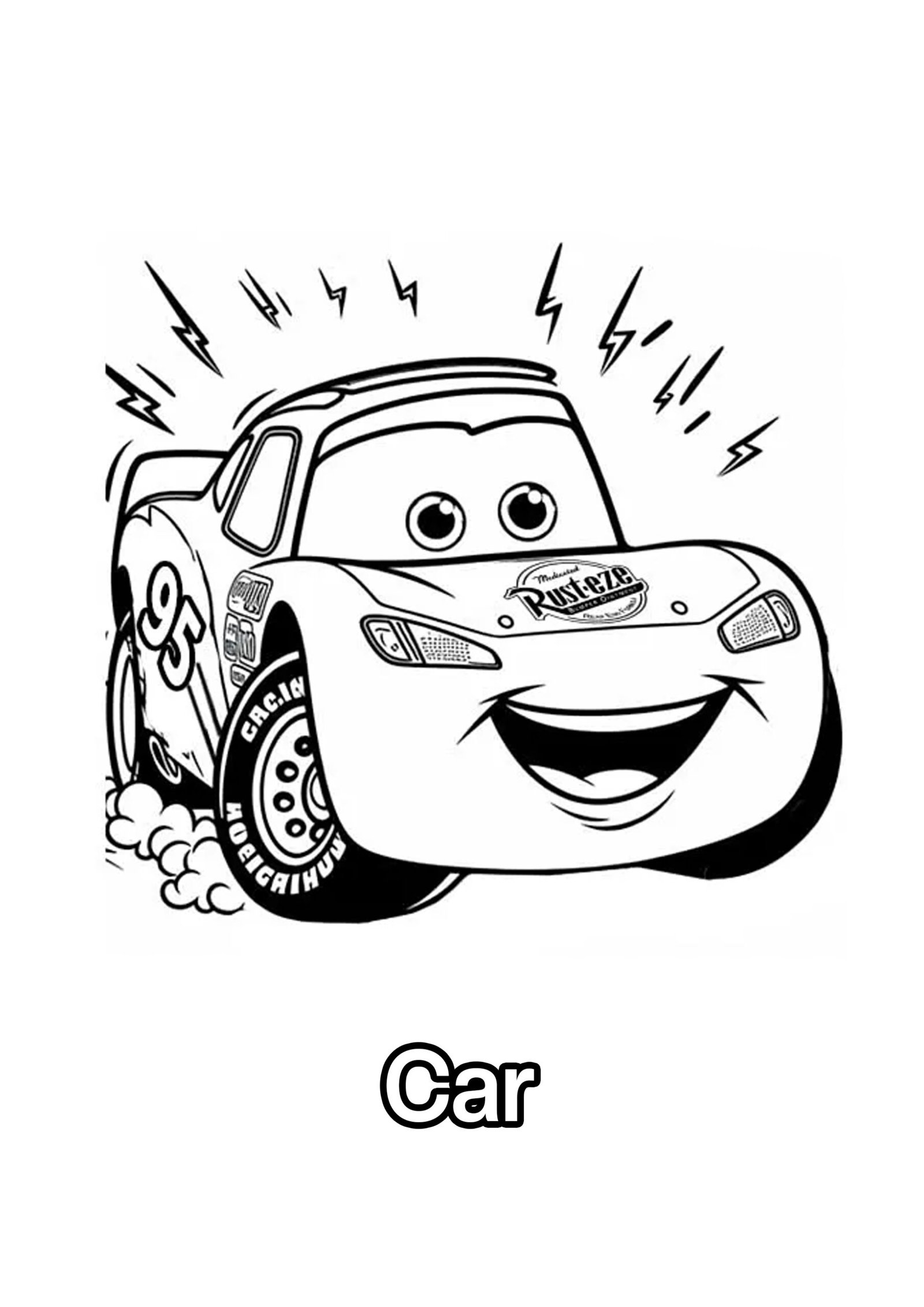 Laughing Car Coloring Page For Kids – Free Activity PDF Download