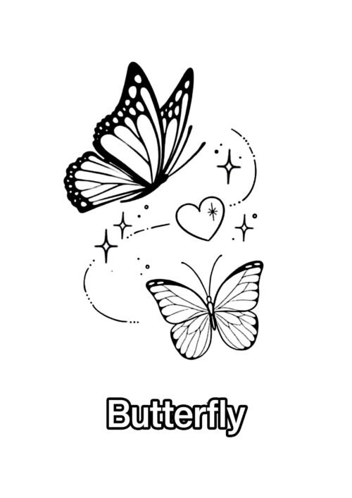 Two Sweet Butterfly Coloring Page For Kids – Free Activity PDF Download