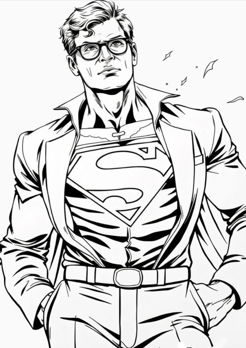 Superman Or Clark Kent Coloring Page For Kids – Free Activity PDF Download
