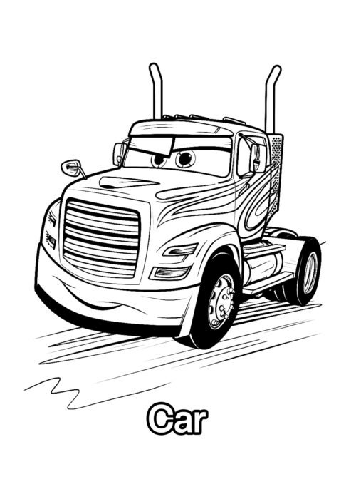 Smart Truck Car Coloring Page For Kids – Free Activity PDF Download