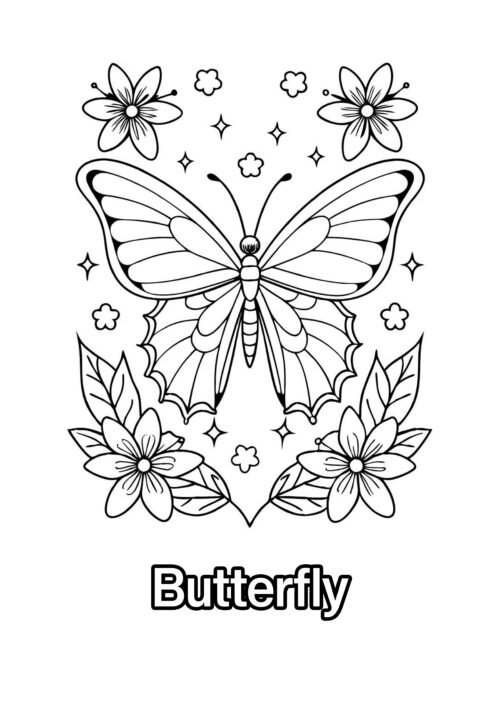 Appealing Butterfly Coloring Page For Kids – Free Activity PDF Download