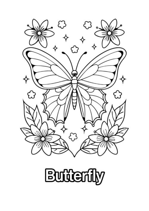 Appealing Butterfly Coloring Page For Kids – Free Activity PDF Download