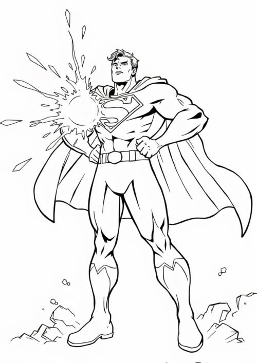 Bulletproof Superman Coloring Page For Kids – Free Activity PDF Download