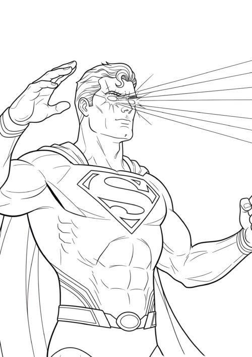 Superman Eye Beam Coloring Page For Kids – Free Activity PDF Download