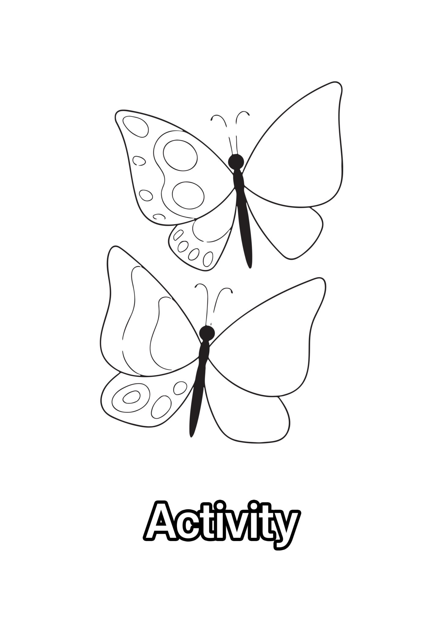 Butterfly on flower Coloring Page For Kids – Free Activity PDF Download ...