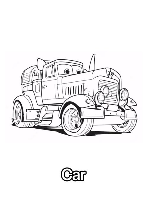 Truck Car Coloring Page For Kids – Free Activity PDF Download