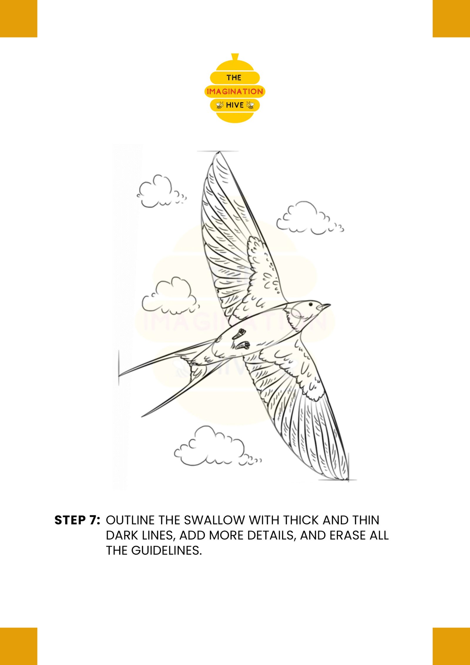 How to Draw Barn Swallow Final Step
