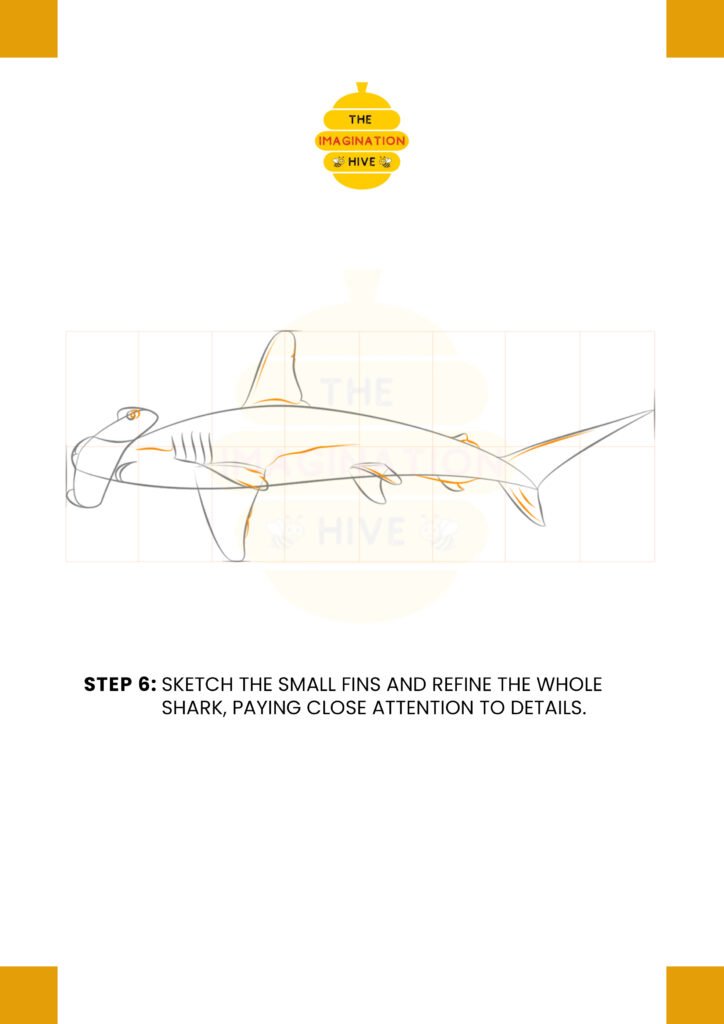 How to Draw Hammerhead Shark Step 6
