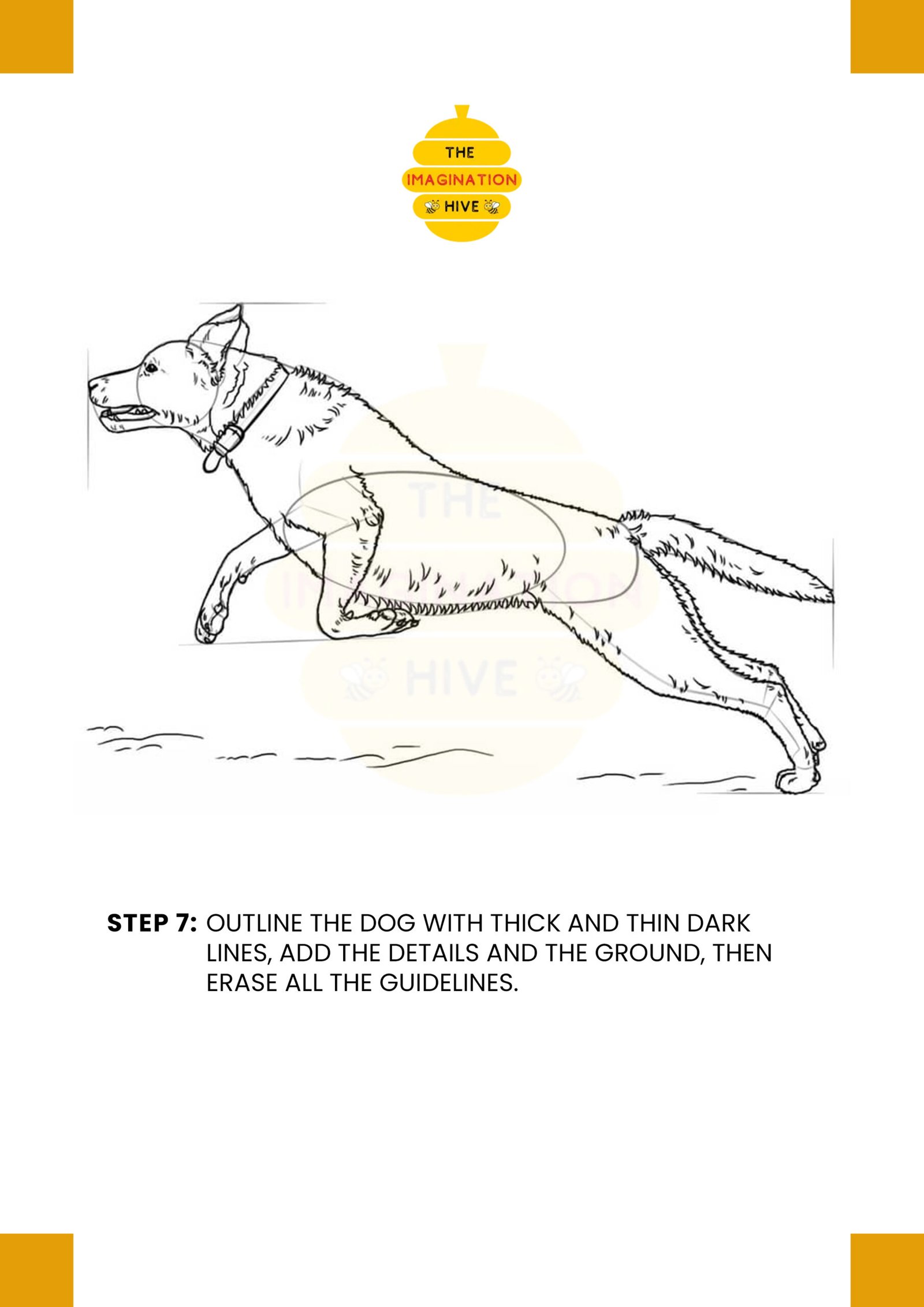 How to Draw a Running Dog Step 7