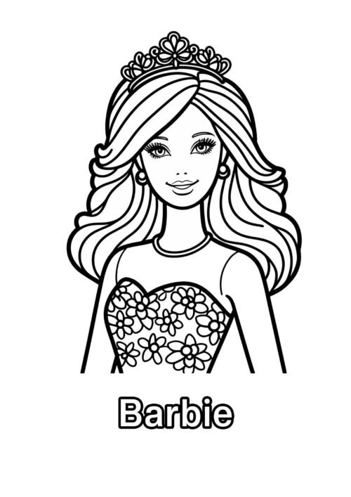 Barbie Face Coloring Page For Kids – Free Activity PDF Download
