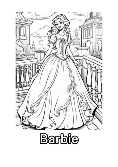 Barbie Dream Princess Coloring Page For Kids – Free Activity PDF Download