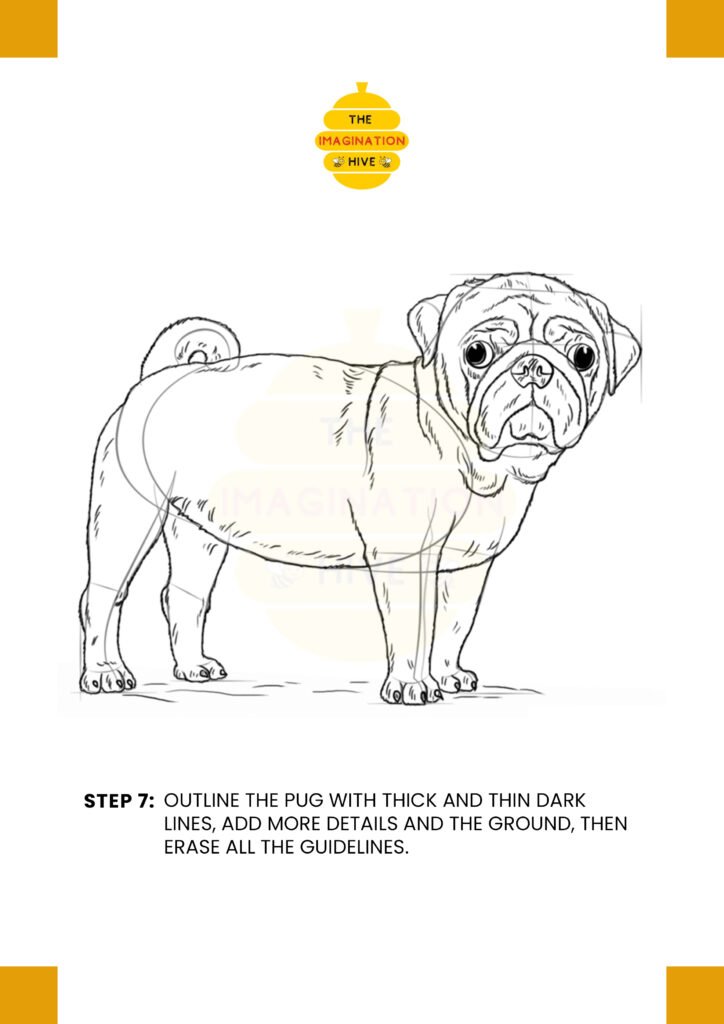 How to Draw a Pug Step 7