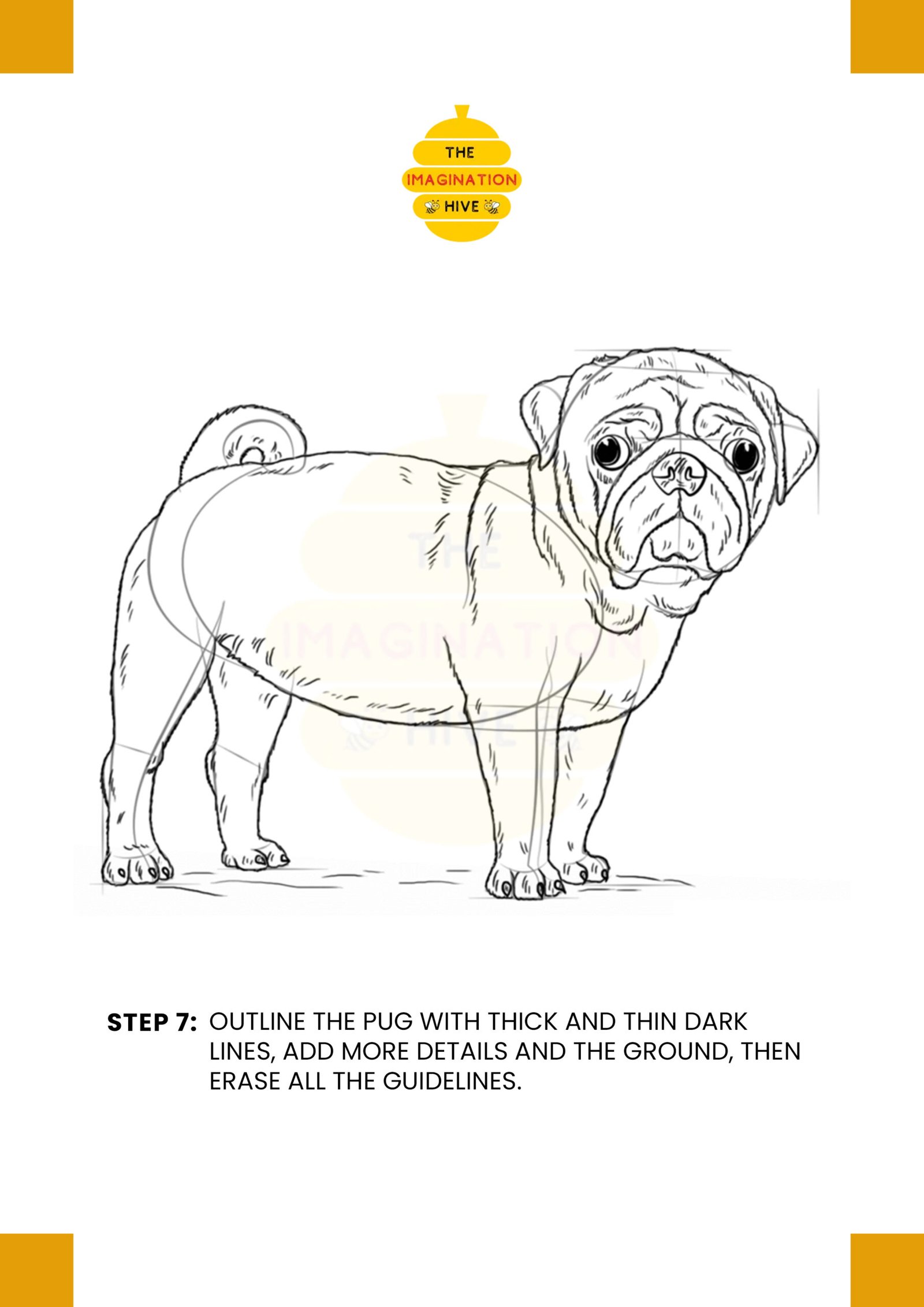 How to Draw a Pug Step 7