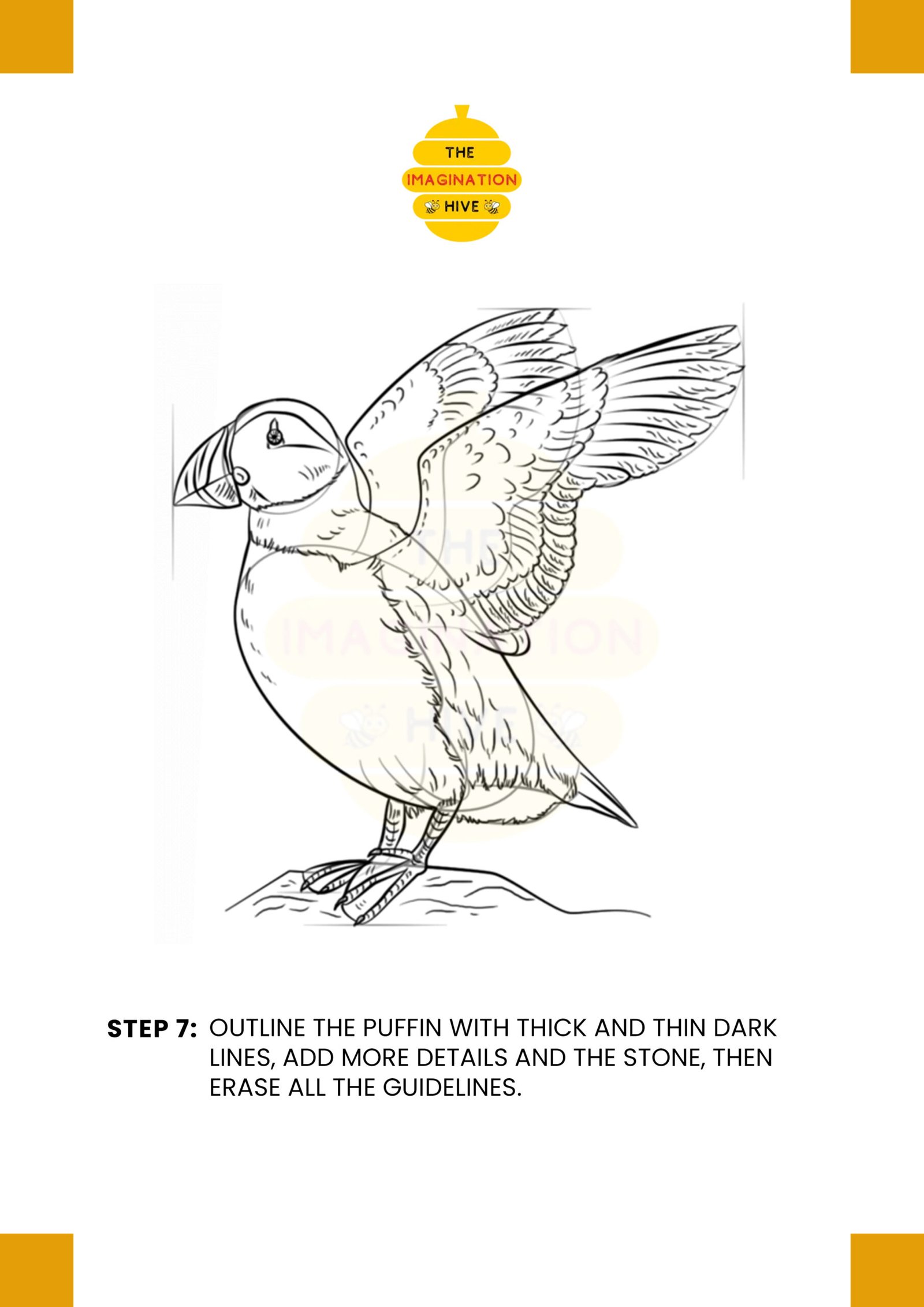 How to Draw a Puffin Step 7