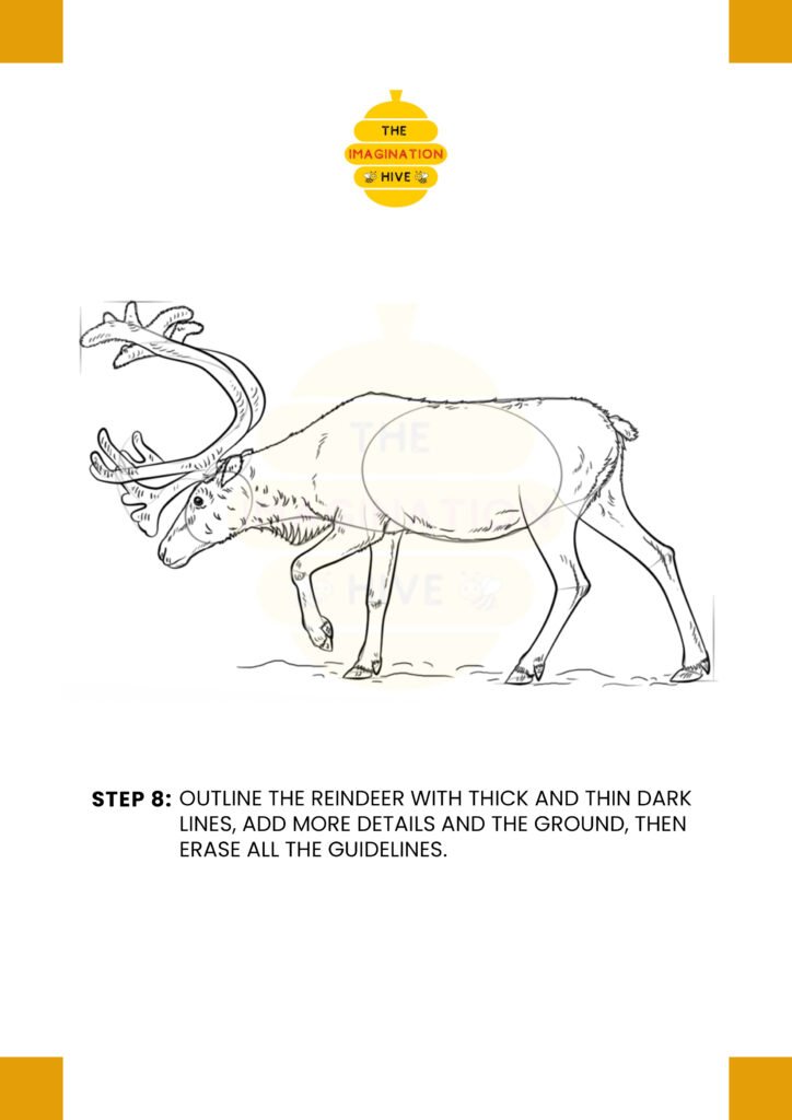 How to Draw a Reindeer Step 8