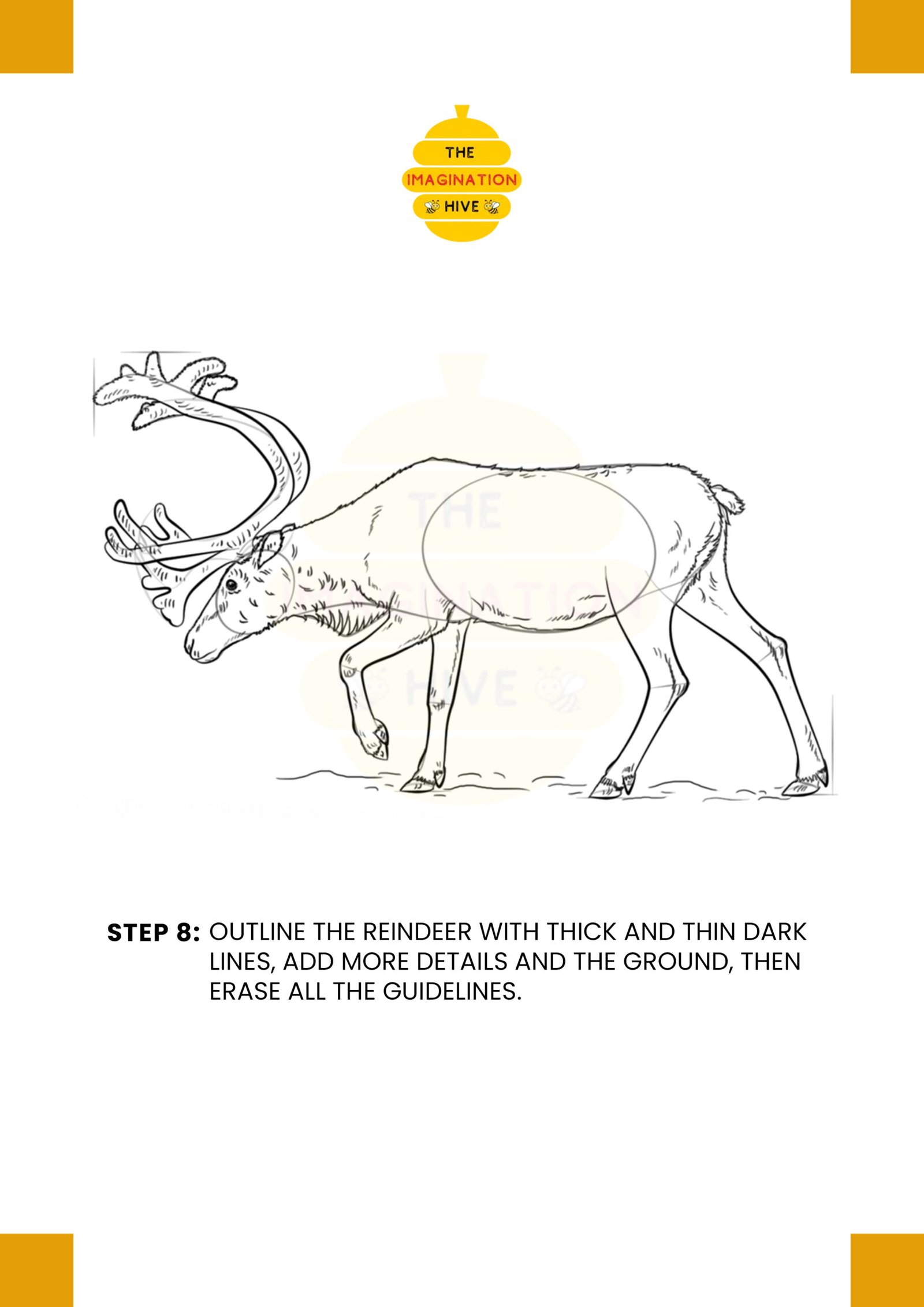 How to Draw a Reindeer Step 8