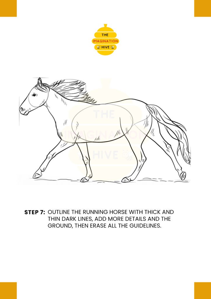 How to Draw a Running Horse Step 7