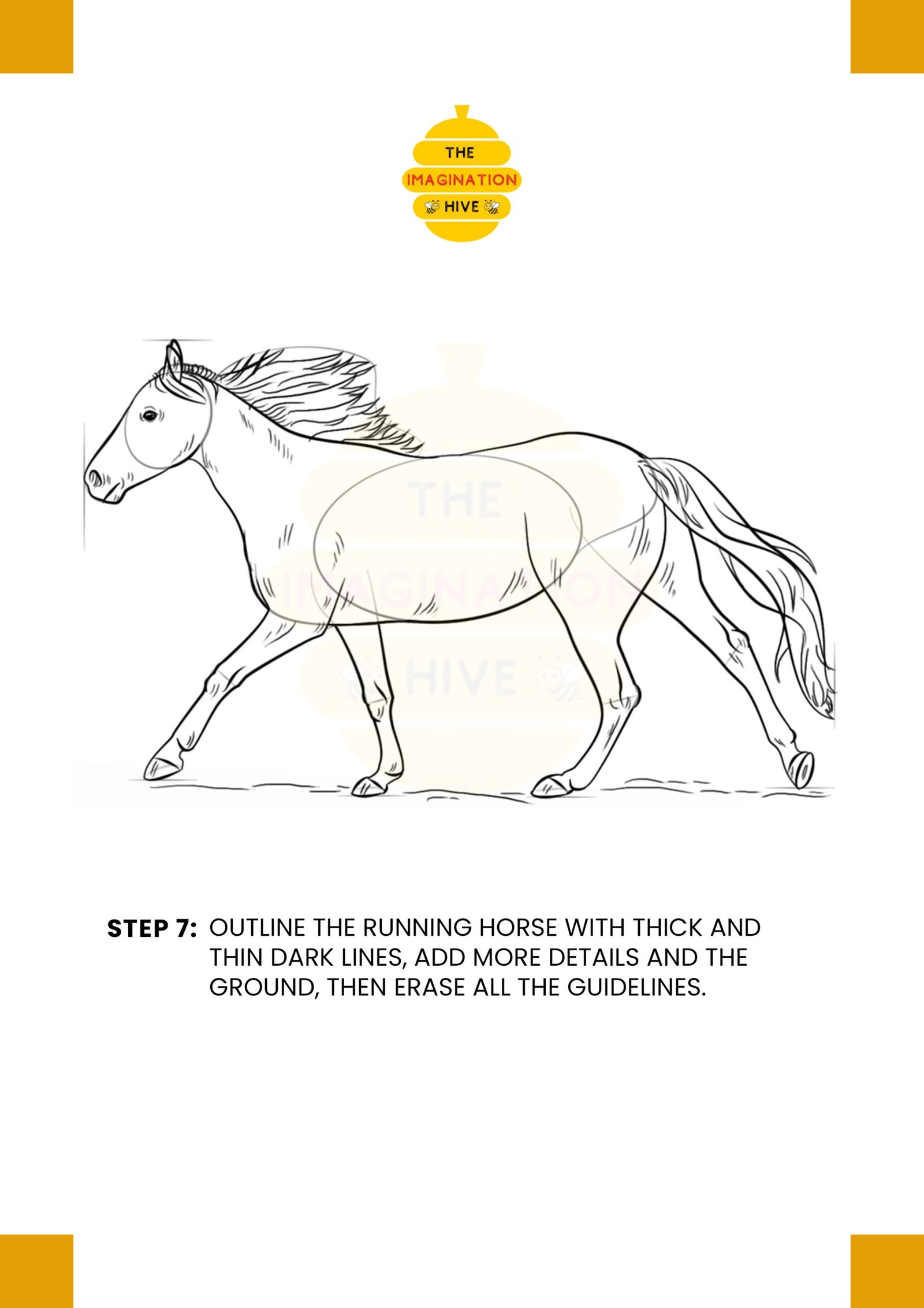 How to Draw a Running Horse Step 7