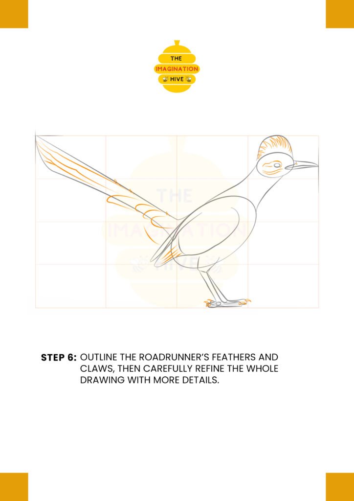 How to Draw a Roadrunner Step 6