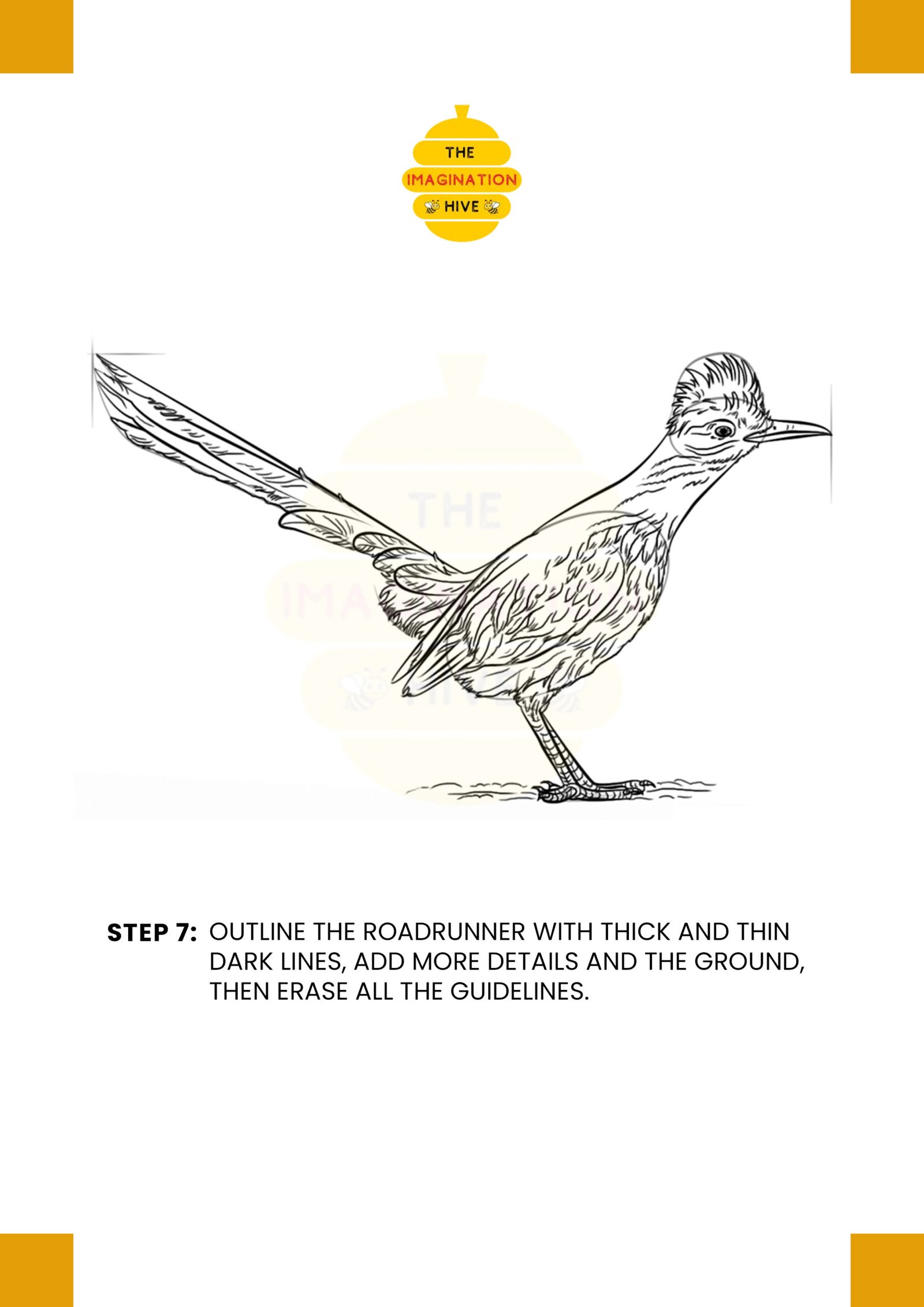 How to Draw a Roadrunner Step 7