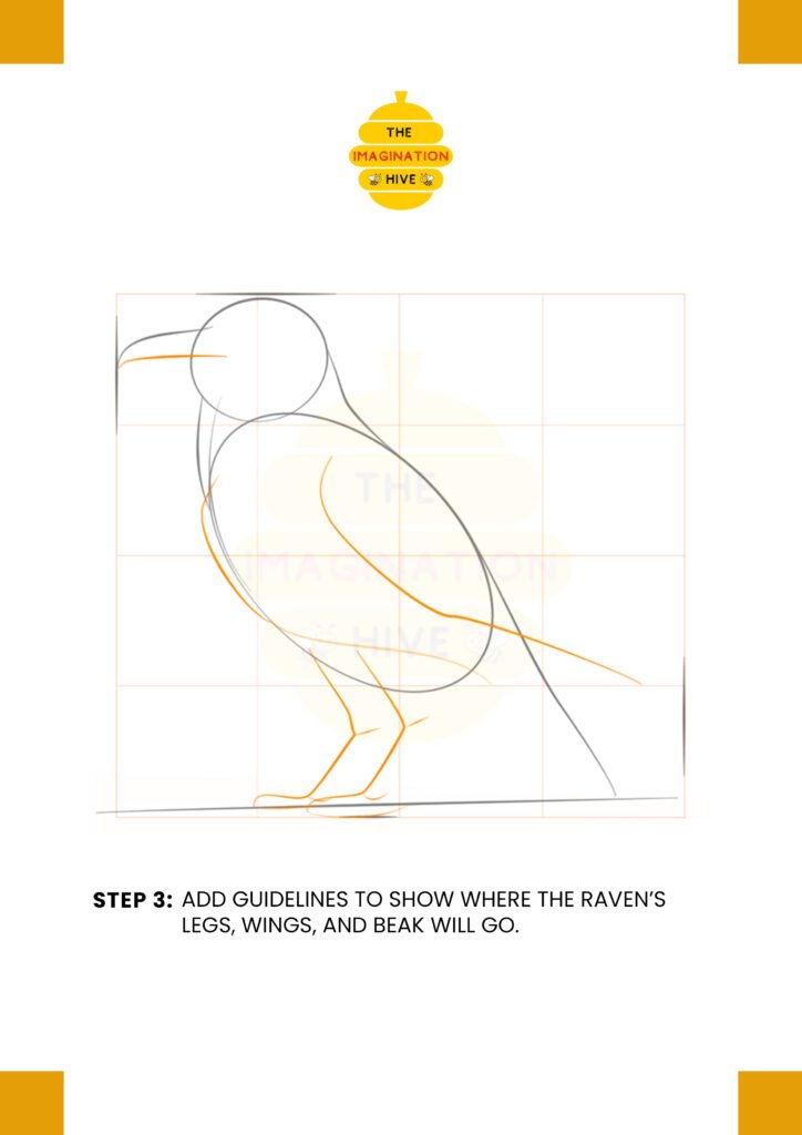 How to Draw a Raven Step 3