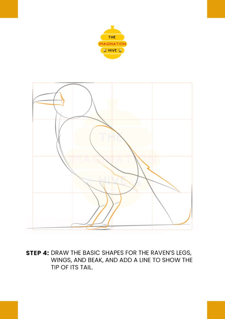 How to Draw a Raven Step 4