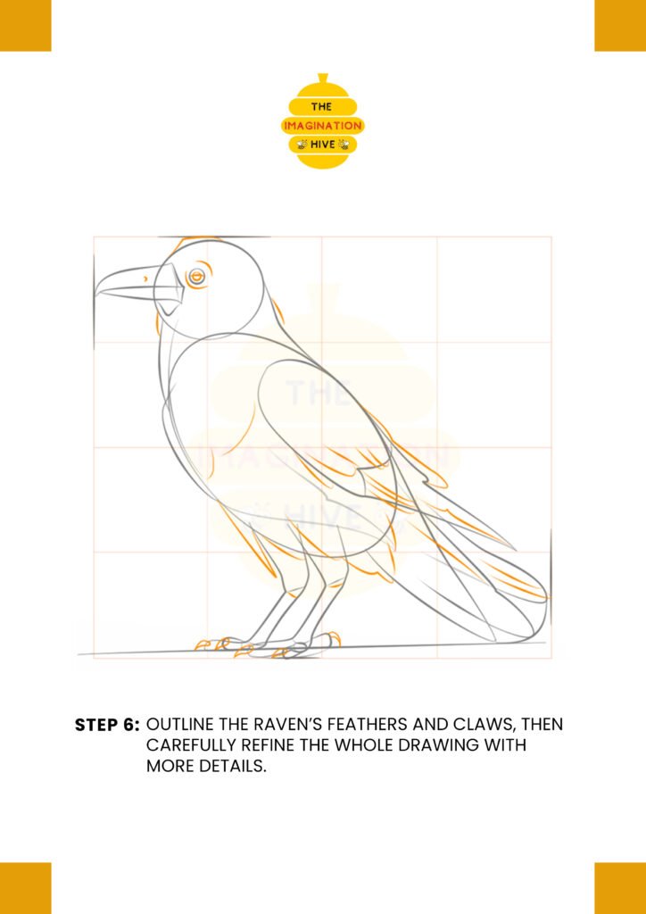How to Draw a Raven Step 6