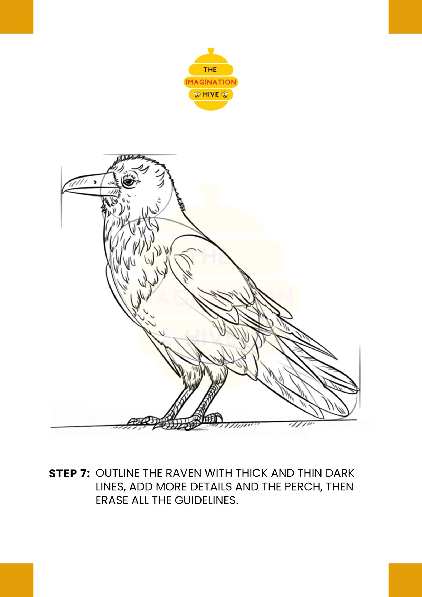 How to Draw a Raven Step 7