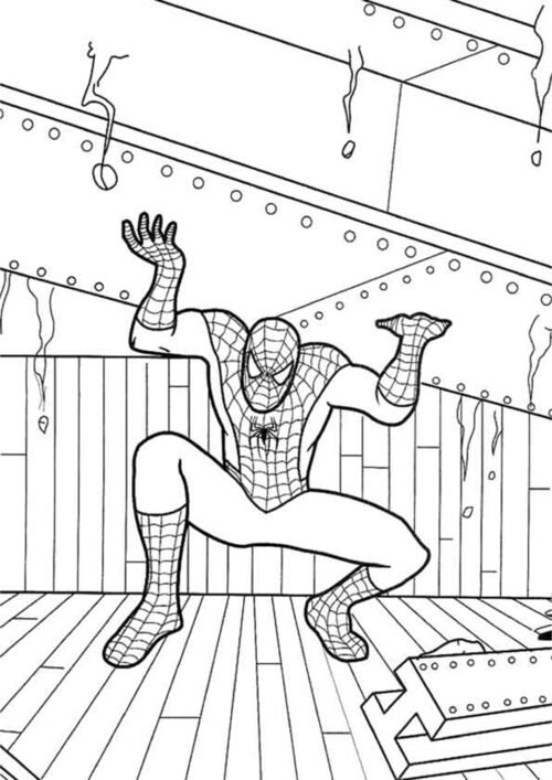 Spiderman saving Coloring Page For Kids – Free Activity PDF Download